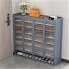Pounjsd Scarpiera Da Ingresso a 4 Ante, Scarpiera Rattan 50 Paia Di Scarpe, Armadio Portascarpe 8 Ripiani, Mobiletto Slim Ingresso, Scarpiera Chiusa In Bambù, Per Corridoio, Camera Da Letto