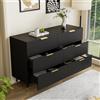 KAZZIO Elegante credenza dal design moderno, cassettiera con cassetti e molto spazio (nero)