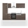 Vicco Cucina componibile Optima, Grigio prezioso/bianco, 270 cm | senza piano di lavoro, adatto per disposizione e ampliamento personalizzati