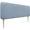 DHOME Testiera Imbottita Liscia Arrotondata in Lino Naturale con Gambe per Parete Acustica Testate Letto Fonoassorbenti Camera da Letto (Blu, 160cm)