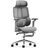 MUSSO H80 Pro Sedia con Supporto Lombare a 3 Zone, Grigio Scuro | Supporto lombare 3 zone, Braccioli 4D, Poggiatesta, Schienale 5 livelli, Poggiapiedi, Rete