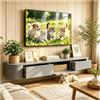 KSYGINXD Mobile TV Sospeso, Mobile TV A Parete, Mobile TV Basso In Piedi O Sospeso, Console TV Per Centro Di Intrattenimento, Per Soggiorno E Ufficio(Grey,140x24x20cm)