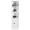LIFEZEAL Mobile Bagno Salvaspazio, 30x30x145cm, Alto, Stretto, Moderno, Colonna Bagno, con 2 Cassetti con Posizione Regolabile, 3 Ripiani, Armadio, Credenza Cucina, Dispensa, Portaoggetti (bianco)