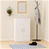 Bissolo Casa Scarpiera Salvaspazio Slim a 2 Ante, Armadio Multiuso in Melamina Bianca con 6 Ripiani, Mobile Ingresso per Casa e Cucina, Armadio per Camera da Letto e Bagno, 55x36x108 cm