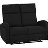 Totò Piccinni Divano Relax 2 POSTI EUREKA, Reclinabile Manuale con Maniglia Laterale, Imbottitura Ergonomica, Struttura in Legno (Tessuto Antracite New)