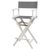ZStyle Sedia Regista Sgabello Pieghevole Leggera Portatile Director Make Up per Hotel Ristorante Casa Veranda Bar Trucco in Legno di Faggio con Tessuto Alta Truccatrice (Fusto Bianco - Tela Grigia)