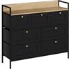 Vicco Cassettiera Belaro, Nero, 98 x 85 cm con 7 cassetti, per riporre abiti e oggetti di uso quotidiano