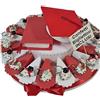 Sindy Bomboniere Torta bomboniera per Laurea Originale con Portachiavi Coccinella Tocco Pergamena Confetti Rossi (Torta da 20 fette)