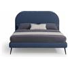 EVERGREENWEB MATERASSI & BEDS EVERGREENWEB Letto Matrimoniale con Rete a Doghe in Legno 160x190 cm INCLUSA, Rivestimento in Tessuto Blu, Testiera Imbottita, Struttura RINFORZATA Facile e Veloce da Montare, Design Moderno SIDNEY