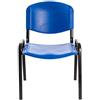 Notek Set di 6 sedie per Sala d'attesa Ufficio riunione Meeting, impilabili in plastica (Blu)