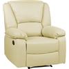 Totò Piccinni Set Divano 2 o 3 posti, Poltrona Relax CALIPSO Reclinabile, ImbottitI con Braccioli e Poggiapiedi (Effetto Nabuk Beige, Poltrona)