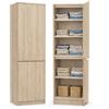 KUBUTKU Armadio multiuso con 2 ante e 5 scomparti, armadio universale per ufficio e casa, 180,5 x 50 x 40 cm (Sonoma)