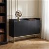 Julyue Credenza per Soggiorno, Cassettiera Bianca con 4 Ante, Moderna Credenza da Cucina, Armadio a Buffet per Corridoio, Soggiorno (Nero)