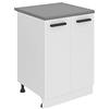 B BELINI GROUP BELINI - Mobile basso con piano di lavoro SD13 - Cucina 51,6 x 60 x 85 cm - 2 ante - Bianco opaco