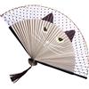 Generic Ventaglio pieghevole in seta, a forma di gatto, in bambù, per ballare, cosplay, feste di nozze (marrone)