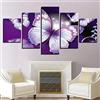 dxycfa 5 Quadri Moderni su Tela Farfalla Viola Arredo per Soggiorno Salotto Camera da Letto Cucina Ufficio Bar Ristorante Stampa su Tela Canvas Arredamento Arte Astratto 150Cmx80Cm
