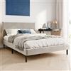Home Collective Letto 160x200cm, 140x200cm, letto imbottito con rete a doghe, letto matrimoniale con rivestimento in morbido velluto e testiera imbottita, struttura robusta, elevato comfort Beige 160x200cm
