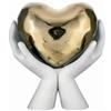 Bongelli Preziosi Scultura Mani con Cuore 12x13cm Bianco e Oro Marmorino