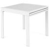 Mar.c.a. Design - Tavolo da Pranzo Allungabile Quadrato 90x90x75 cm - Allungabile Fino a 180 Cm con Piano in Vetro - Bianco - Made in Italy