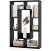 HOMASIS Libreria da Parete con 7 Cubi, Libreria Divisoria Ambiente con Protezione Antiribaltamento, Scaffale Geometrico Decorativa per Soggiorno, Studio, 60 x 20 x 90 cm (Nero)