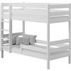 Générique Letto a castello in pino naturale 80 x 190 cm, bianco Victor