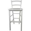 Sedam Srl Sgabello Venezia, in Legno MASSELLO, Comodo e Resistente, per Interni ed Esterni, Vari Colori e SEDUTE Disponibili, Ordine Minimo 2 Pezzi (Laccato Bianco, Massello)