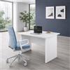 Linea Azzurra Scrivania Ufficio 80 Tavolo da Lavoro per Ufficio e Soggiorno Scrivania Computer Elegante e Facile da Montare H74 L80 P80 cm Made in Italy (Bianco Frassinato)