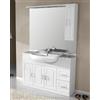 Generico Mobile bagno Classico a terra 120 cm con marmo naturale, lavabo semincasso in ceramica e specchio