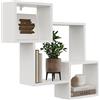 KUBUTKU Scaffale decorativo da parete con 3 ripiani 78 x 71 x 18 cm design scandinavo moderno per soggiorno cucina ufficio camera da letto bagno mensola da appendere libreria (bianco)