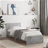 MOBCANT Giroletto Testiera,Reti a Doghe Decorazione della camera da letto Letto per Anziani Letto singolo utilizzabile per Camera da letto Albergo Grigio Cemento 75x190 cm Legno Multistrato
