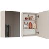 CDF Pensile Bagno con Specchio Armadietto a Muro 1 Anta 3 Ripiani Sopra Lavabo Salvaspazio 40 x 60 x 22 cm - Cashmere (beige)