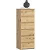 AKORD | Cassettiera a 6 Cassetti | Credenza Alta | Moderna Mobiletto per Soggiorno Sala da Pranzo Camera da Letto Corridoio Bagno | Armadio Cameretta | 35x40x109 cm | Rovere artigianale