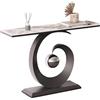lyxamjrzyp Consolle Moderna in Pietra per Ingresso, Tavolo Console Stretto e Lungo con Struttura in Metallo, per Corridoio o Dietro Divano(Beige black,59in/150cm)