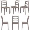 REDÒKASA Set 6 sedie in polipropilene modello REA, MADE IN ITALY, impilabile, resistente ai raggi UV, design classico paesano ideale per sala da pranzo, cucina, bar, ristoranti, veranda o giardino (Tortora, 6)