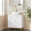 Hzuaneri Mobiletto Sottolavandino Armadietto Sottolavabo Scaffale per Il Bagno con 2 Ante 2 Scompartimenti Ripiani Regolabili a Prova di umidità 30 x 60 x 63 cm Bianco BC19103X
