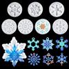 FineInno 8 Fiocco di Neve Stampi in Resina con Foro Stampo in Silicone Epossidica per Creazione di Gioielli Fai da Te Collane, Orecchini, ciondoli