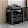 Valdoza Rack Audio Mobile Con Ruote Universali, Av Tower Media Stand Supporto, 2/3/4/5 Livelli Armadio Audio HiFi Rack, Scaffale AV Per Rack HiFi Mobile, Per Soggiorno, Sala Teatro, Centro Intratte(Black,H49c