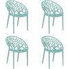 Totò Piccinni Sedia Poltroncina JUNGLE in Polipropilene Moderna Design Impilabile (Verde Salvia, 4)