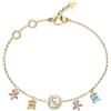 GUESS braccialetto Secret Garden Flower Charms Bracelet Yellow Gold/Multicolor dorato