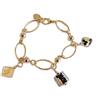 VENEZIA CLASSICA - Bracciale da Donna con Perle in Vetro di Murano Originale, Collezione Florence, Made In Italy (nero/oro)