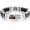 kaululu Bracciale Uomo Personalizzato Bracciale con Incisione Nome Foto Bracciale Uomo Acciaio Regalo Uomo Compleanno Gioielli Personalizzati Regalo Papà Idee Regalo Uomo