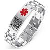 Theluckytag Bracciali di Allarme Medico del Codice QR Per Gli Uomini e le Donne - Cinturino in Acciaio Al titanio 8''-10'' - Informazioni Personalizzate Sull'ID Medico di Emergenza di più Spazio