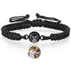 Jeweidea Bracciale con Proiezione Foto per Uomo Donna Bracciale Personalizzato con Incisione Foto Bracciale Infinito Regolabile per Amicizia Coppia Famiglia Regali Gioielli Personalizzati (#Nero)