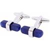 RWRAPS Gemelli blu scuro Camicia francese da uomo Bottoni gemelli per gioielli Migliori accessori con scatola (D 9 * 21mm)