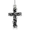 WithLoveSilver Ciondolo a croce avvolgente con foglia di vite vintage in Argento Sterling 925