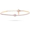 Enrico Coveri Bracciale Donna Tennis Brillanti Pietra Tonda,Braccialetto in Acciaio Gold Gemma di Brillantini