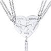U7 Collana Puzzle Personalizzata 5 Pezzi Collana Cuore Divisa per BBF Coppia Amici Famiglia Ciondolo Cuore Personalizzato Acciaio Inossidabile Catenina 40+5 cm Regalo per Donna Natale Anniversario