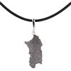 Filu & Trama Ciondolo Sardegna bombate lavorazione corbula in argento brunito con collana caucciù