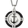 amorili Collana Uomo Ancora Bussola in Acciaio Inox - Ciondolo Nautico con Catena Regolabile Fino a 50 cm - Diametro 23 mm - Gioiello Marinaro Elegante e Resistente - cll2262