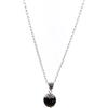 Marrocu Gioielli Girocollo su Coccu in Ossidiana, Argento 925, Collana da 60 cm con Ciondolo Portafortuna, Artigianale Sardegna